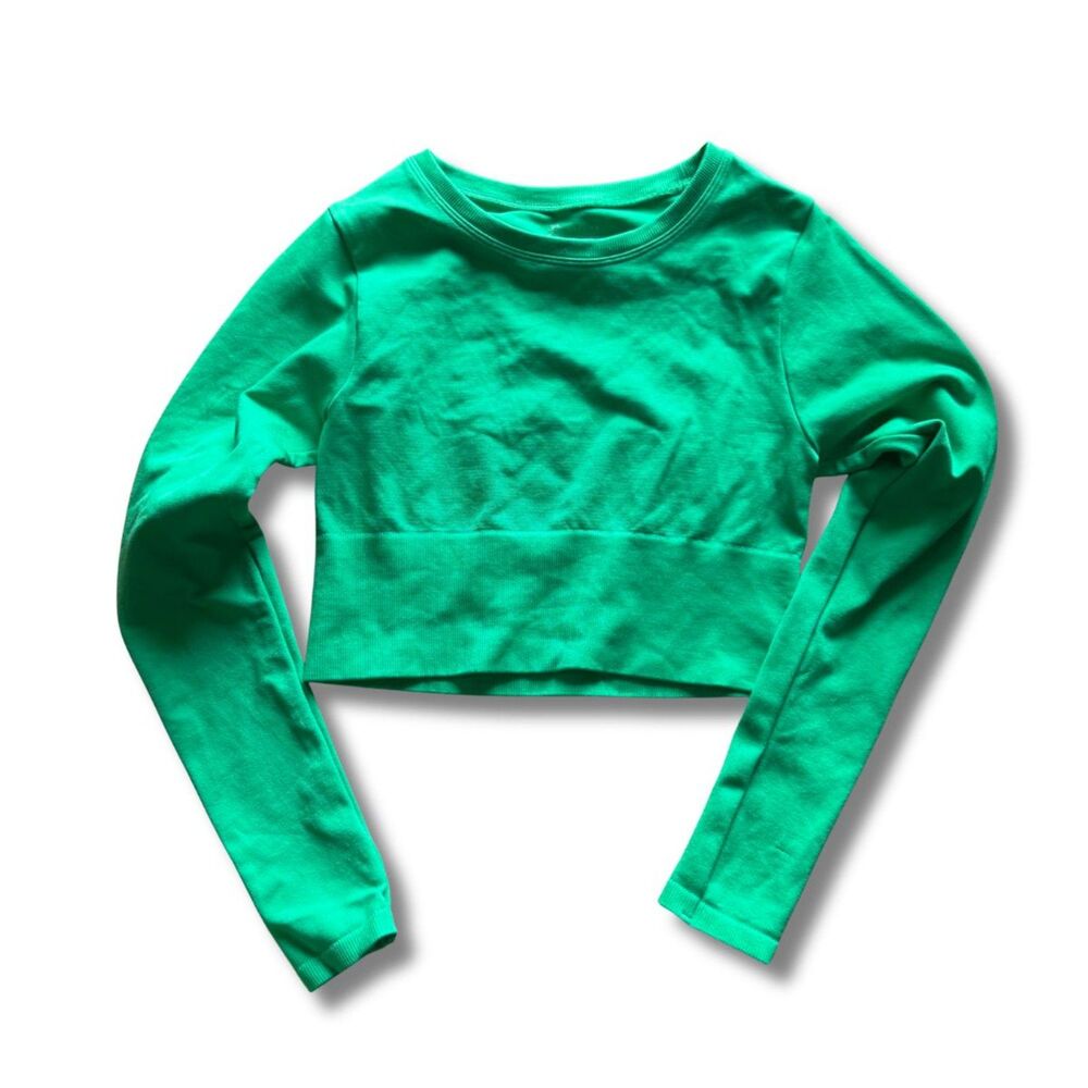 Offline by Aerie Seamless Long‑Sleeve Crop Top - Green, S